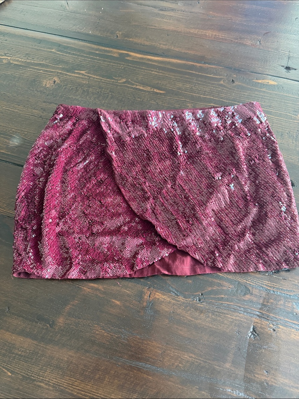 Haute Hippie Burgundy Sequin Mini Skirt size small